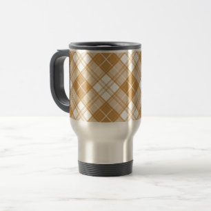 Bruin Witte Tartan Patroon yxm0uat9 Reisbeker