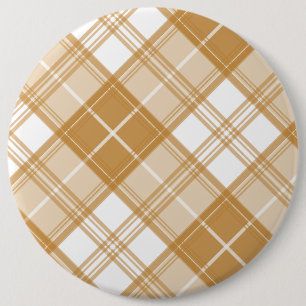 Bruin Witte Tartan Patroon yxm0uat9 Ronde Button 6,0 Cm