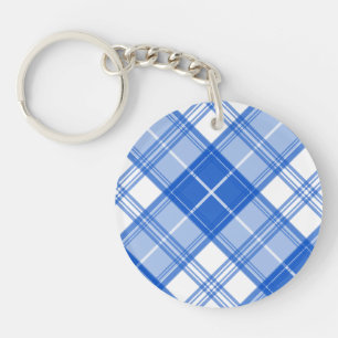 Bruin Witte Tartan Patroon yxm0uat9 Sleutelhanger