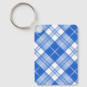 Bruin Witte Tartan Patroon yxm0uat9 Sleutelhanger