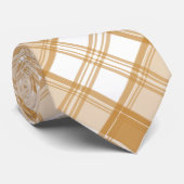 Bruin Witte Tartan Patroon yxm0uat9 Stropdas (Opgerold)