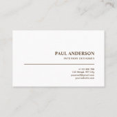 Bruin Witte Verf Abstract Elegant Patroon Visitekaartje (Achterkant)