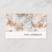 Bruin Witte Verf Abstract Elegant Patroon Visitekaartje (Voorkant)