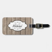 Bruin Wood Bagagelabel (Voorkant horizontaal)