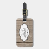 Bruin Wood Bagagelabel (Voorkant verticaal)