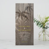 Bruin Woodgrain Bamboo Leaves Rustic Asian Wedding Kaart (Staand voorkant)