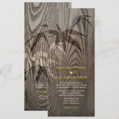 Bruin Woodgrain Bamboo Leaves Rustic Asian Wedding Kaart (Voorkant / Achterkant)