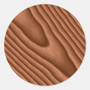 Bruin Woodgrain Textured Ronde Sticker
