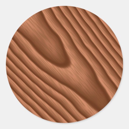 Bruin Woodgrain Textured Ronde Sticker (Voorkant)