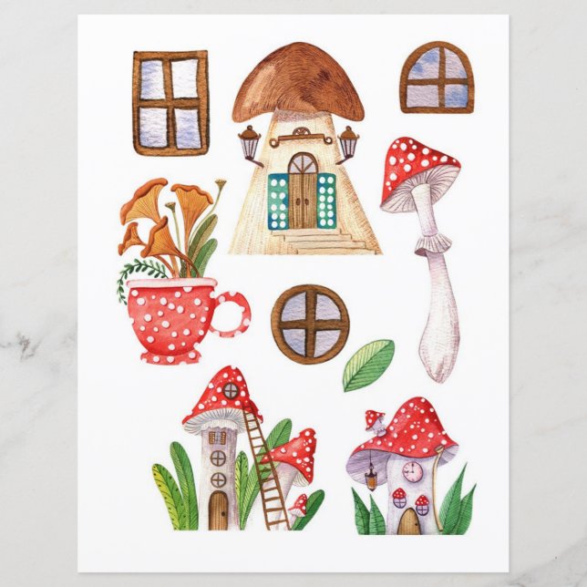 Bruin Woodland Paddenstoelen voor Scrapbook en Jou (Voorkant)