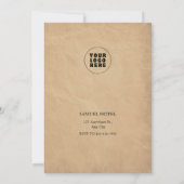 Bruin  Zakelijk Halloween Party Kaart (Achterkant)