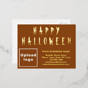 Bruin Zakelijk Merk op Halloween Folie Feestdagen Briefkaart