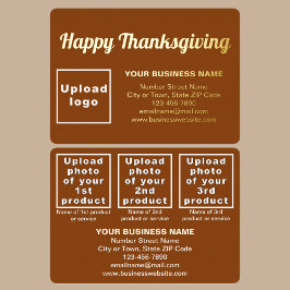 Bruin Zakelijk Merk op Thanksgiving Rechthoek Folie Feestdagenkaart