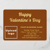 Bruin Zakelijk Merk op Valentijn Rechthoek Folie Feestdagenkaart (Voorkant)