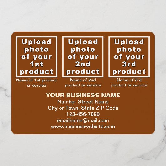 Bruin Zakelijk Merk op Valentijn Rechthoek Folie Feestdagenkaart (Achterkant)