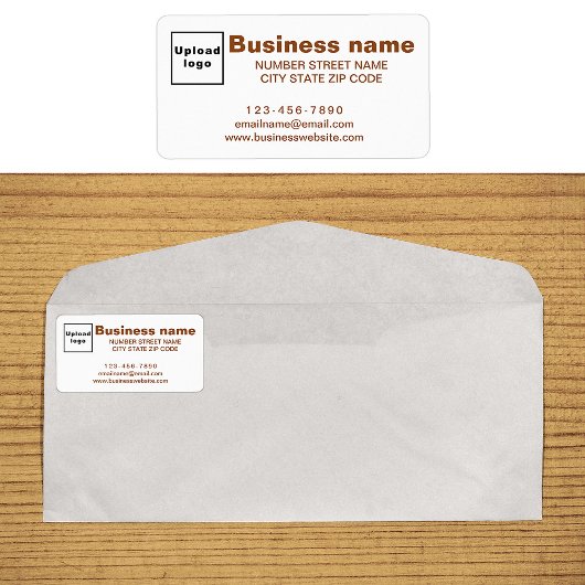 Bruin Zakelijk Merk Teksten op Adreslabel Etiket