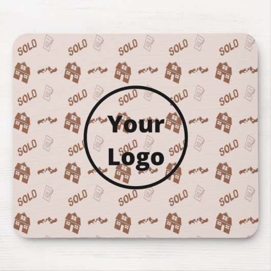 Bruin zakelijk onroerend goed muismat (Voorkant)