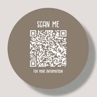 Bruin | Zakelijke QR-code scanbaar Ronde Sticker