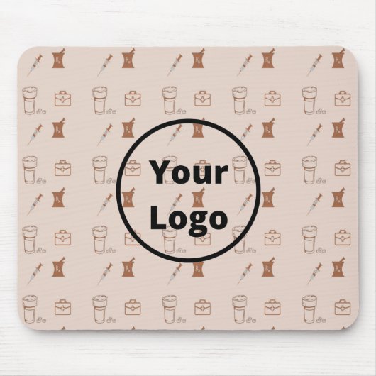 Bruin zakpatroon van apotheken muismat (Voorkant)