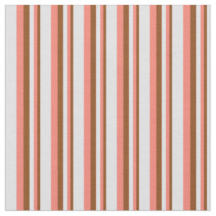 Bruin, zalm en lavender Striped Pattern Stof