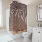 Bruin zand douchegordijn (In situ)