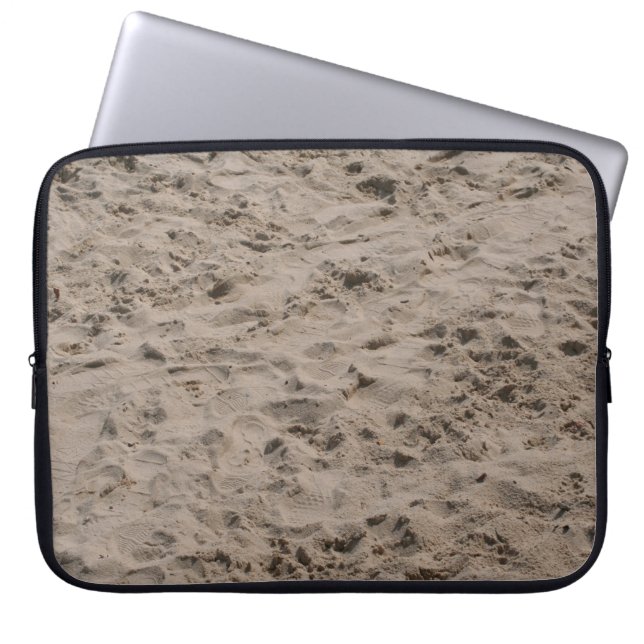 Bruin zand laptop sleeve (Voorkant)