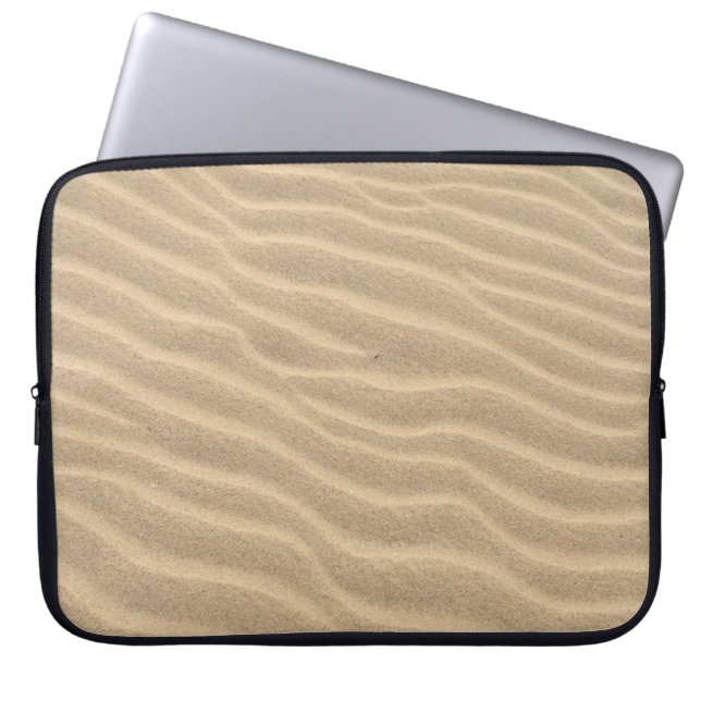 Bruin zand laptop sleeve (Voorkant)