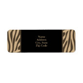 Bruin Zebra Afdrukken met zwart Etiket (Voorkant)