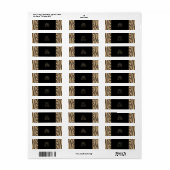 Bruin Zebra Afdrukken met zwart Etiket (Full Sheet)