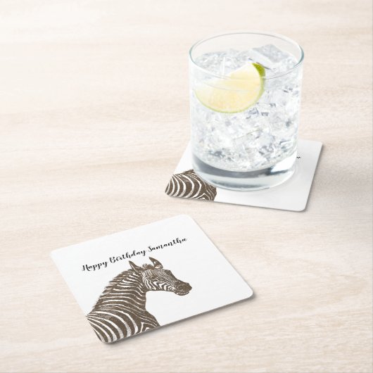 Bruin Zebra Kartonnen Onderzetters (Insitu)