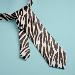 Bruin Zebra Patroon Stropdas<br><div class="desc">Zebra print aangepast stropdas</div>