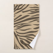Bruin Zebra Print Satin Ribbon Bad Handdoek (Handdoek)