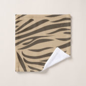 Bruin Zebra Print Satin Ribbon Bad Handdoek (Wasdoekje)