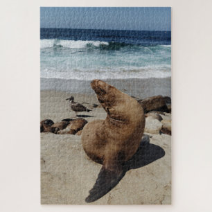 Bruin Zee Loon op strand Legpuzzel