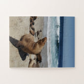 Bruin Zee Loon op strand Legpuzzel (Horizontaal)