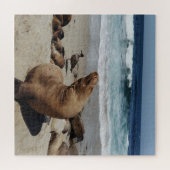 Bruin Zee Loon op strand Legpuzzel (Horizontaal)