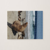 Bruin Zee Loon op strand Legpuzzel (Horizontaal)