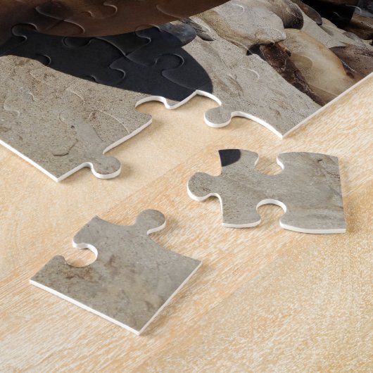 Bruin Zee Loon op strand Legpuzzel (Zijkant)