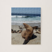 Bruin Zee Loon op strand Legpuzzel (Verticaal)