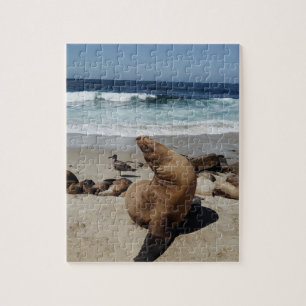 Bruin Zee Loon op strand Legpuzzel