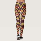 Bruin zigzag klassiek patroon "Ratti_Creative_Arts Leggings (Achterkant)