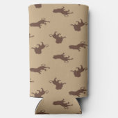 Bruin zilversilhouet seltzer blikjeskoeler (Achterkant)