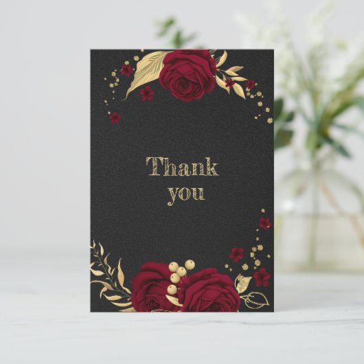 bruin zwart bedankkaart (Staand voorkant)