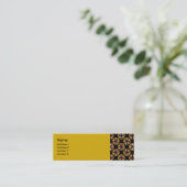 bruin zwart cirkelpatroon mini visitekaartje (Staand voorkant)