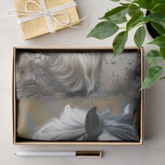 Bruin Zwart Clydesdale Paard Decoupage Tissuepapier (Geschenk)