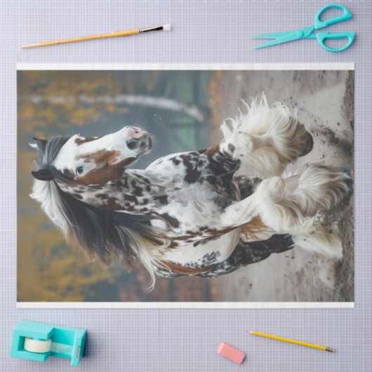 Bruin Zwart Clydesdale Paard Decoupage Tissuepapier (Craft)