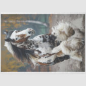 Bruin Zwart Clydesdale Paard Decoupage Tissuepapier (Voorkant)