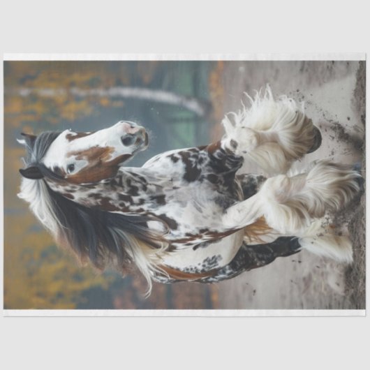 Bruin Zwart Clydesdale Paard Decoupage Tissuepapier (Voorkant)