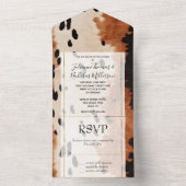 Bruin zwart crème Koeienhuid All In One Uitnodiging (Binnen)