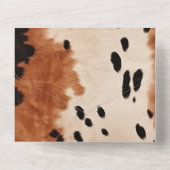 Bruin zwart crème Koeienhuid All In One Uitnodiging (Achterkant)